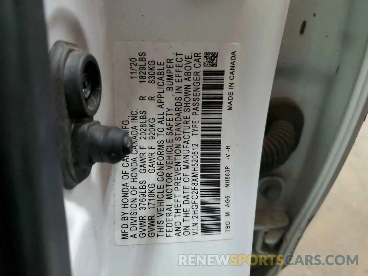 12 fotografías del automóvil dañado 2HGFC2F8XMH520512 HONDA CIVIC 2021