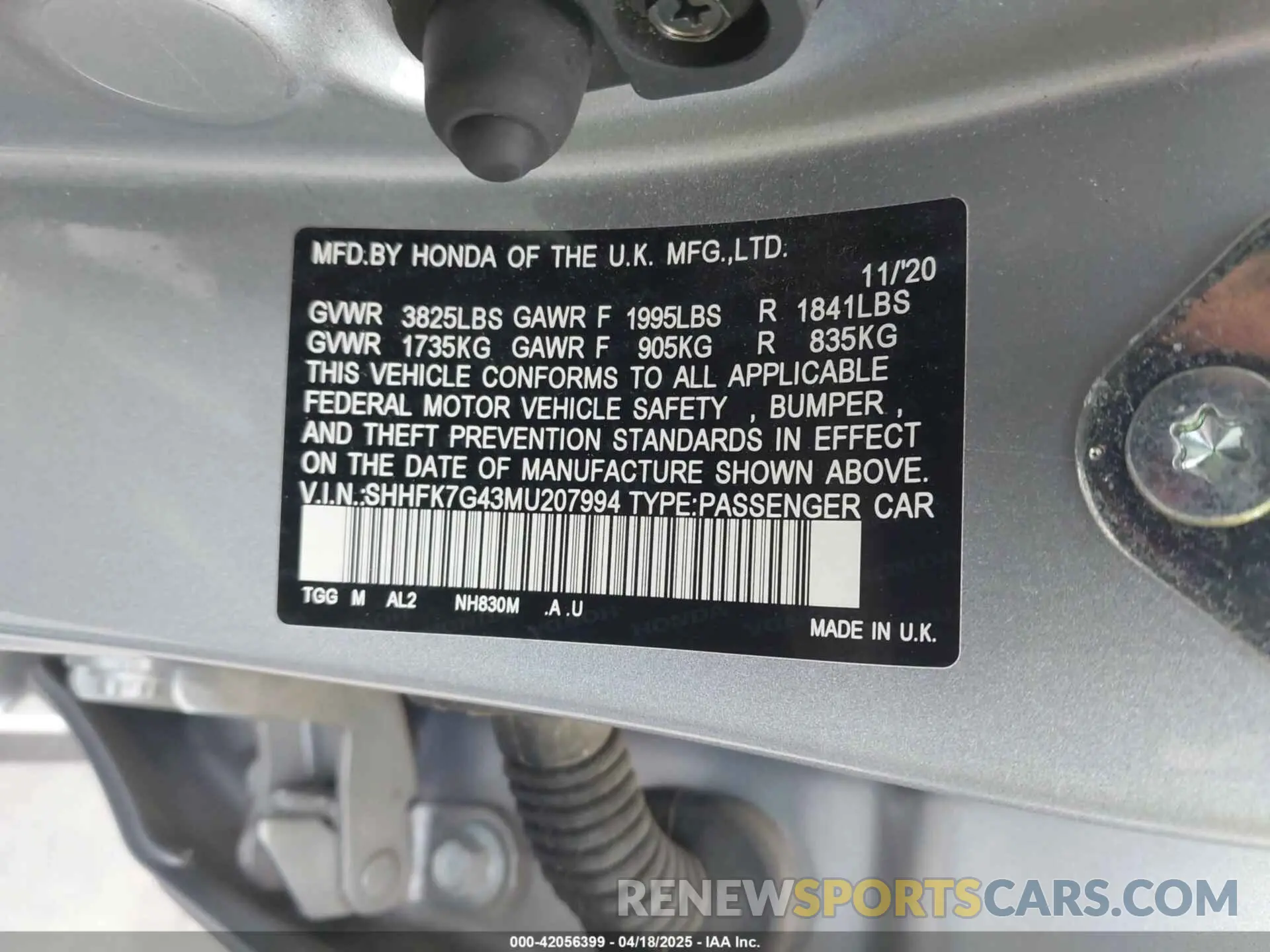 9 fotografías del automóvil dañado SHHFK7G43MU207994 HONDA CIVIC 2021