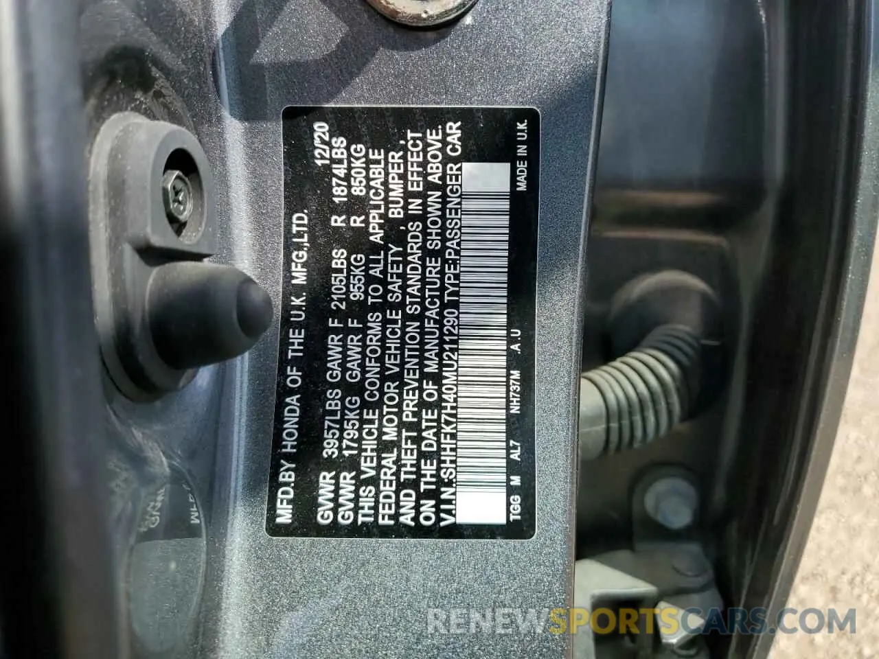 13 fotografías del automóvil dañado SHHFK7H40MU211290 HONDA CIVIC 2021