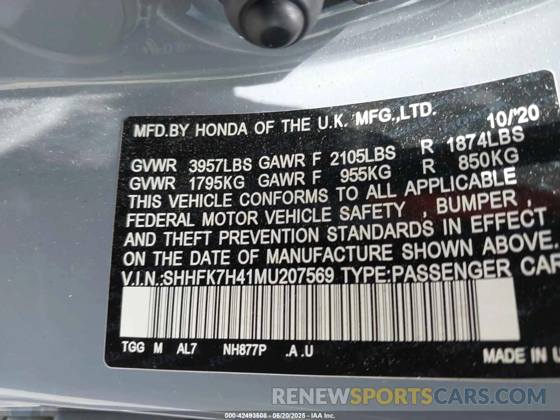 9 fotografías del automóvil dañado SHHFK7H41MU207569 HONDA CIVIC 2021