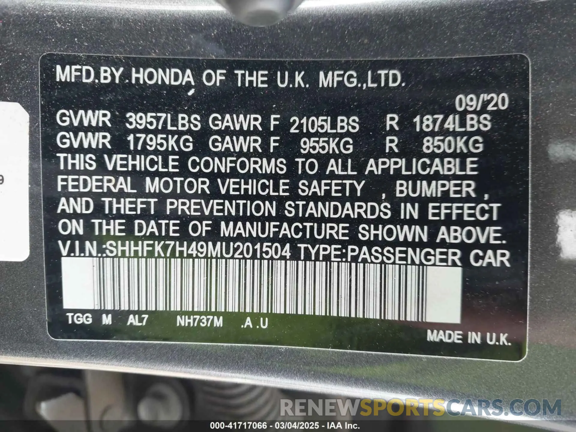 9 fotografías del automóvil dañado SHHFK7H49MU201504 HONDA CIVIC 2021
