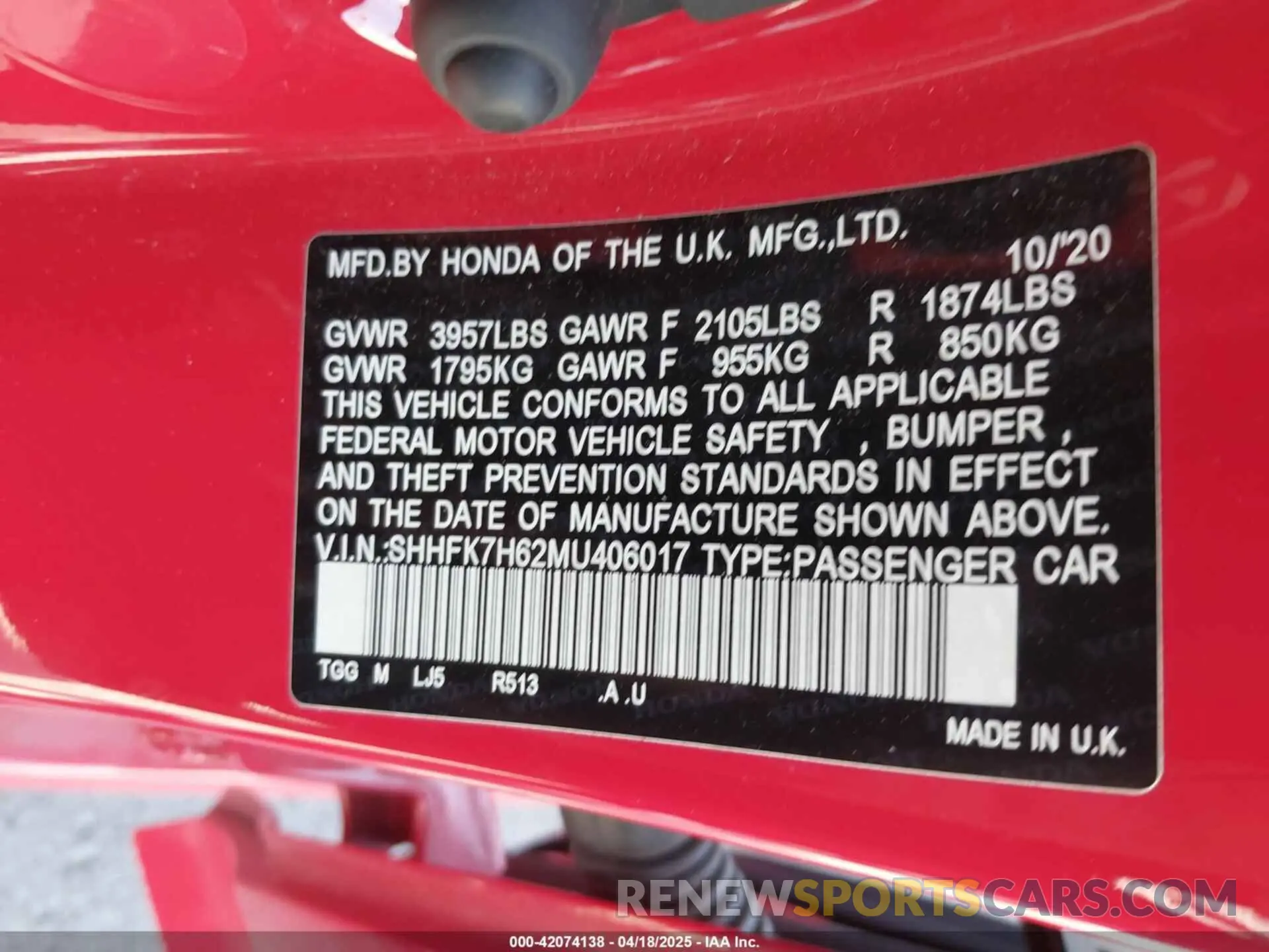 9 fotografías del automóvil dañado SHHFK7H62MU406017 HONDA CIVIC 2021