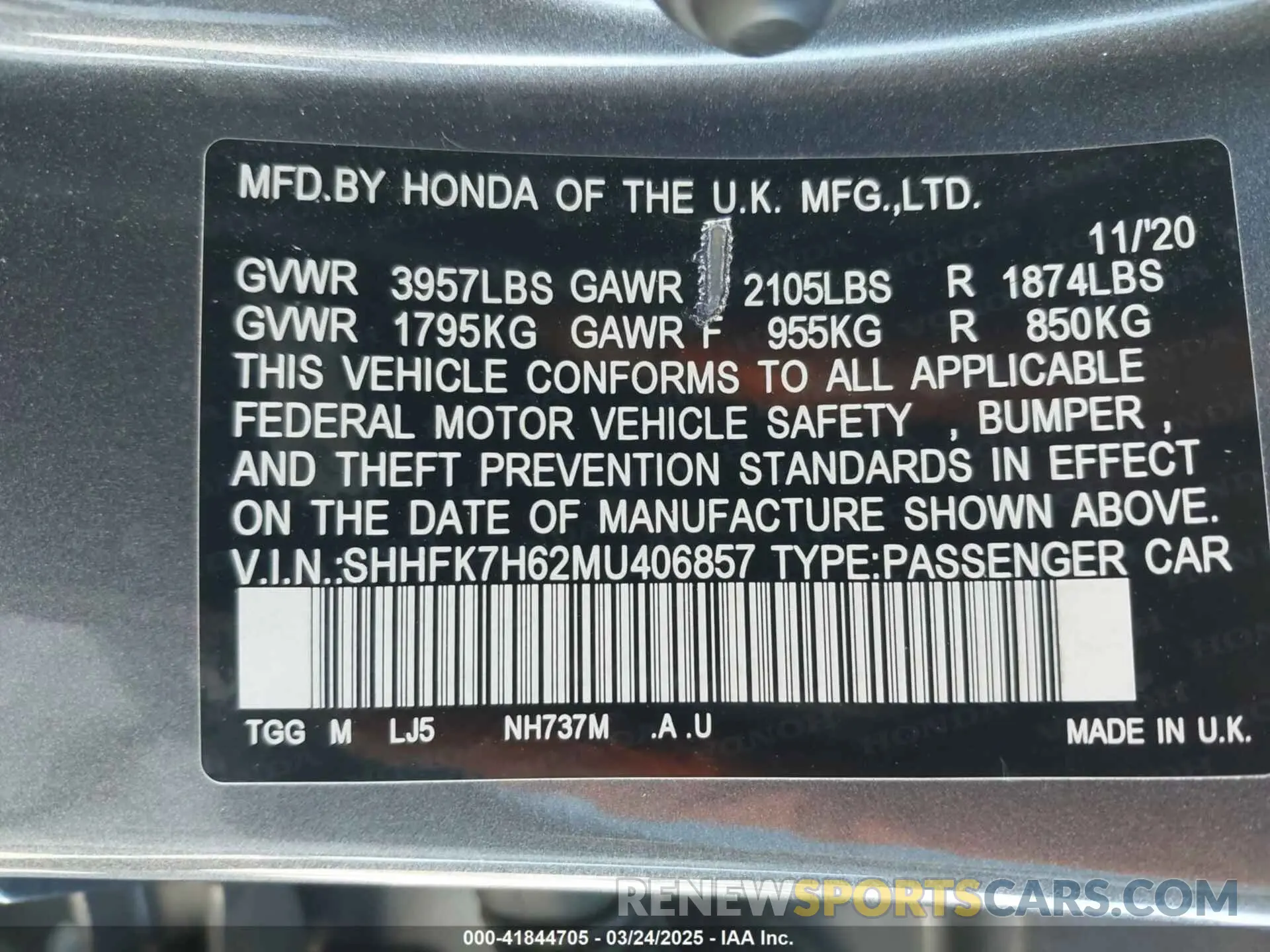 9 fotografías del automóvil dañado SHHFK7H62MU406857 HONDA CIVIC 2021
