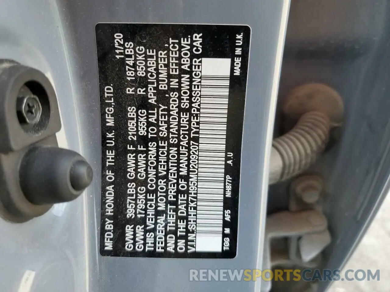 13 fotografías del automóvil dañado SHHFK7H95MU209207 HONDA CIVIC 2021