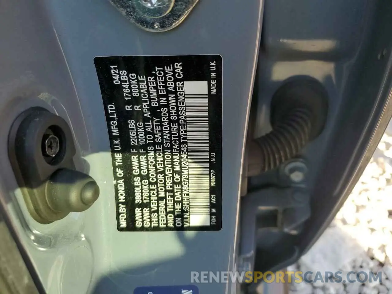12 fotografías del automóvil dañado SHHFK8G79MU204548 HONDA CIVIC 2021