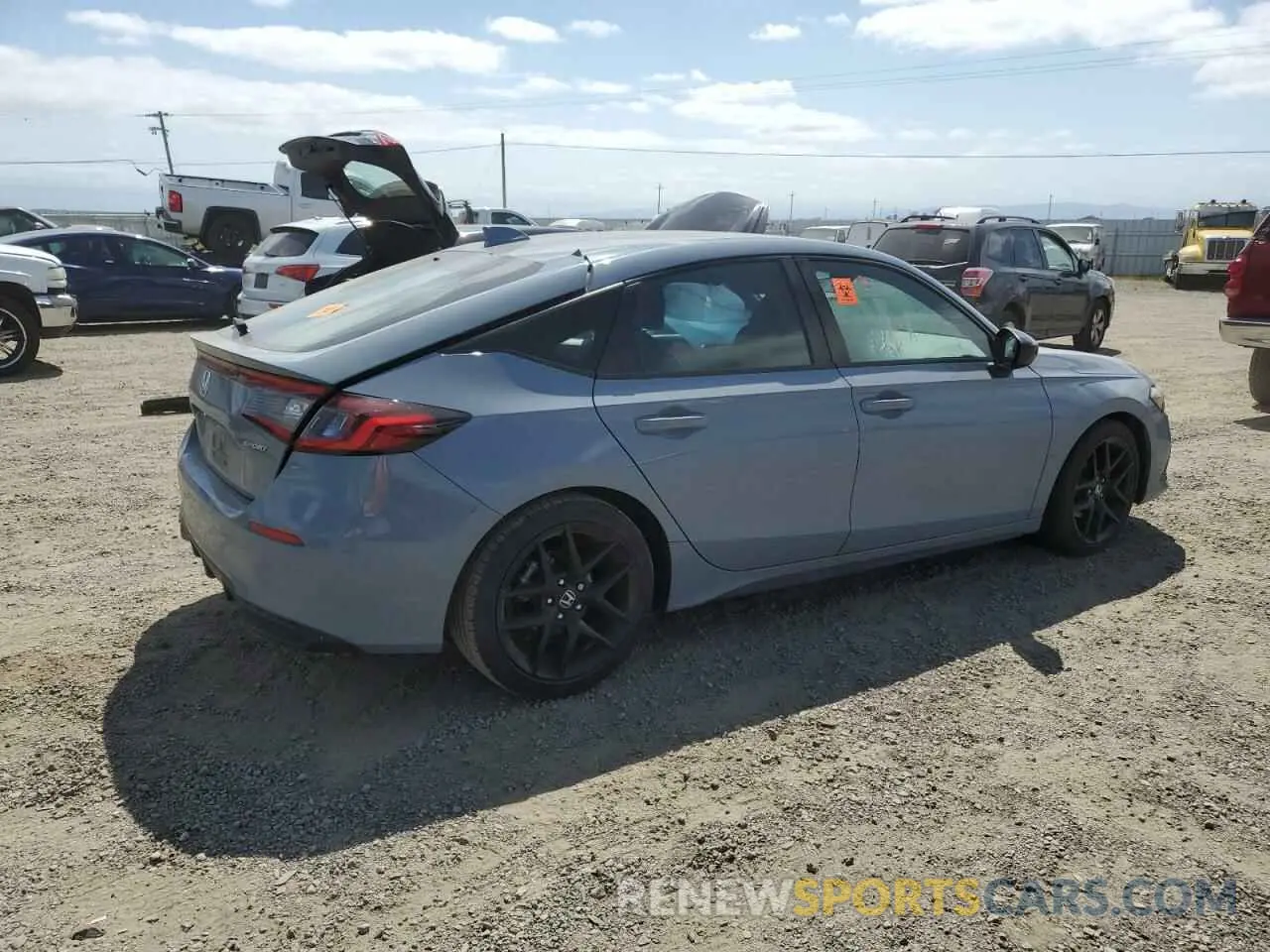 3 fotografías del automóvil dañado 19XFL2H82NE022796 HONDA CIVIC 2022