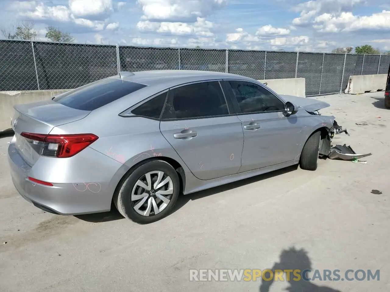 3 fotografías del automóvil dañado 2HGFE2F25NH530095 HONDA CIVIC 2022