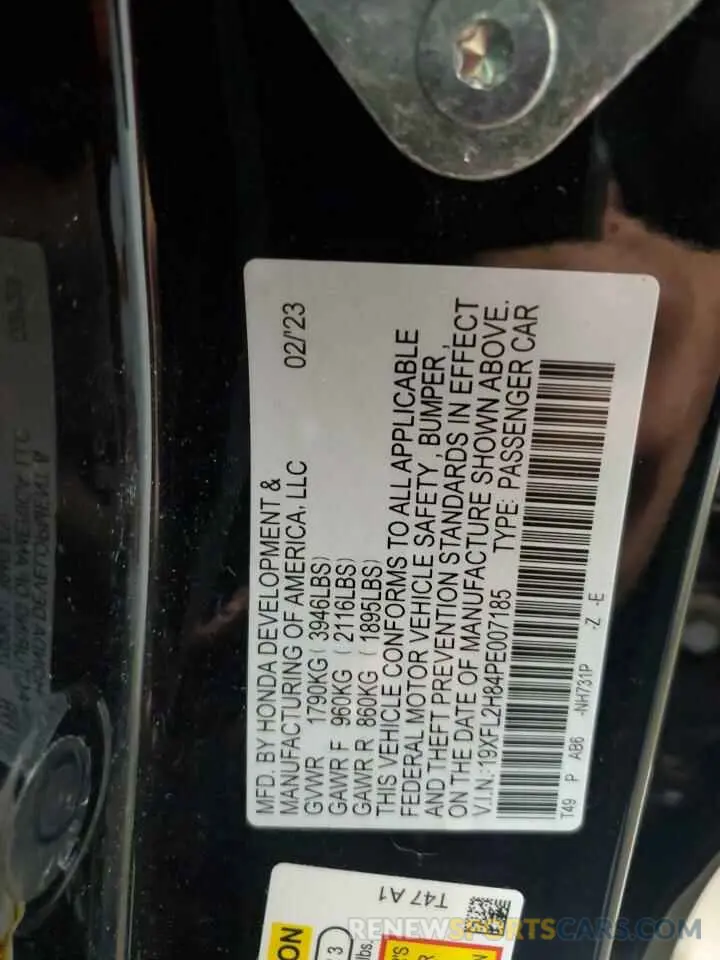 13 fotografías del automóvil dañado 19XFL2H84PE007185 HONDA CIVIC 2023