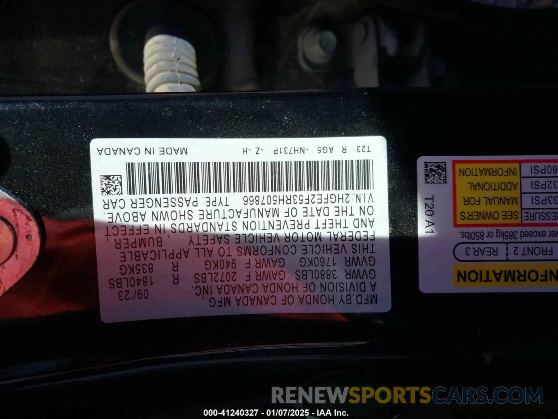 9 fotografías del automóvil dañado 2HGFE2F53RH507866 HONDA CIVIC 2024