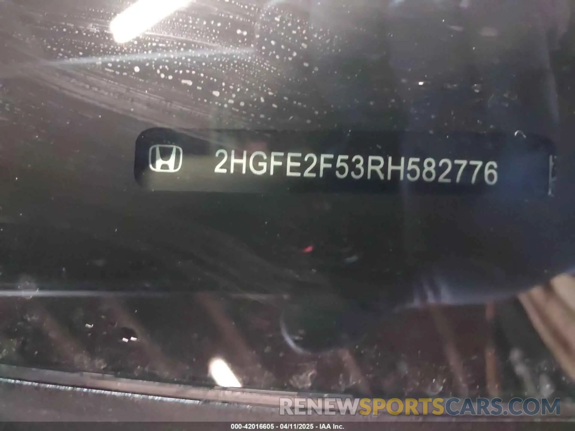 9 fotografías del automóvil dañado 2HGFE2F53RH582776 HONDA CIVIC 2024
