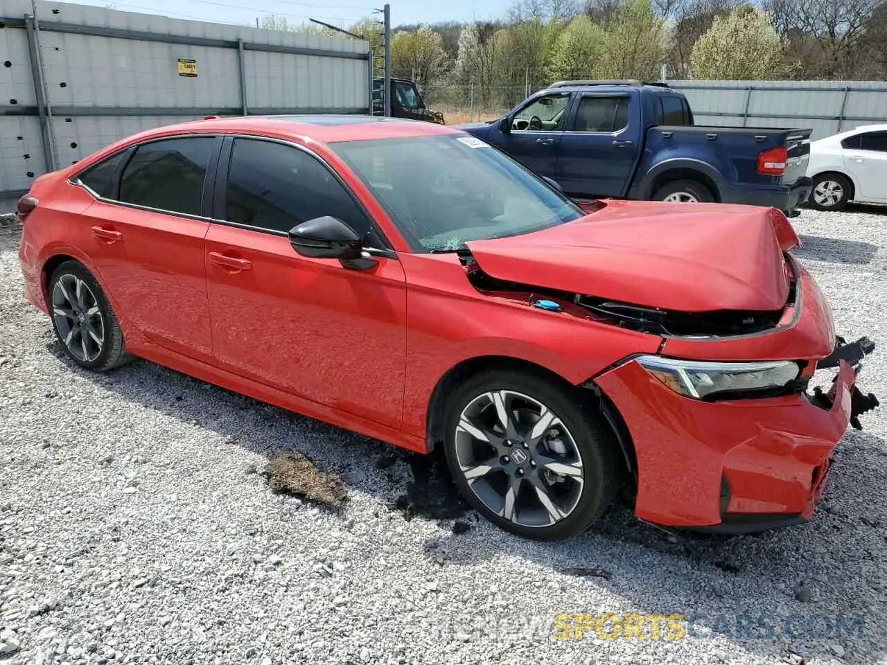 4 fotografías del automóvil dañado 2HGFE4F84SH307428 HONDA CIVIC 2025