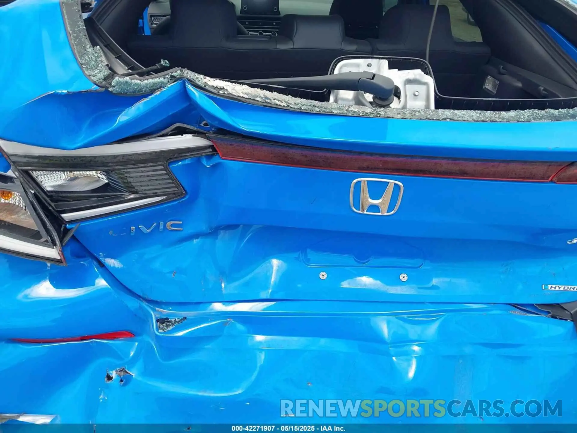6 fotografías del automóvil dañado 19XFL4H8XSE013674 HONDA CIVIC HYBRID 2025