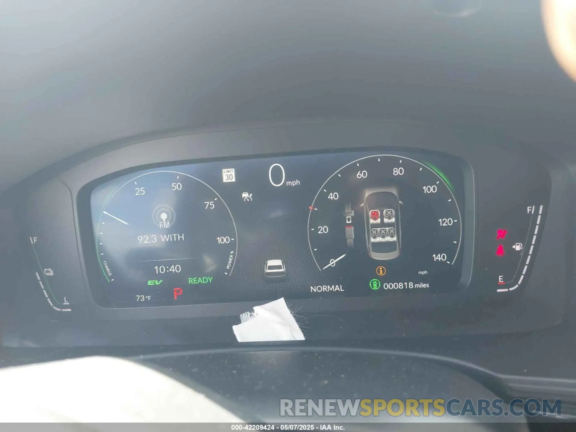 7 fotografías del automóvil dañado 2HGFE4F89SH323625 HONDA CIVIC HYBRID 2025