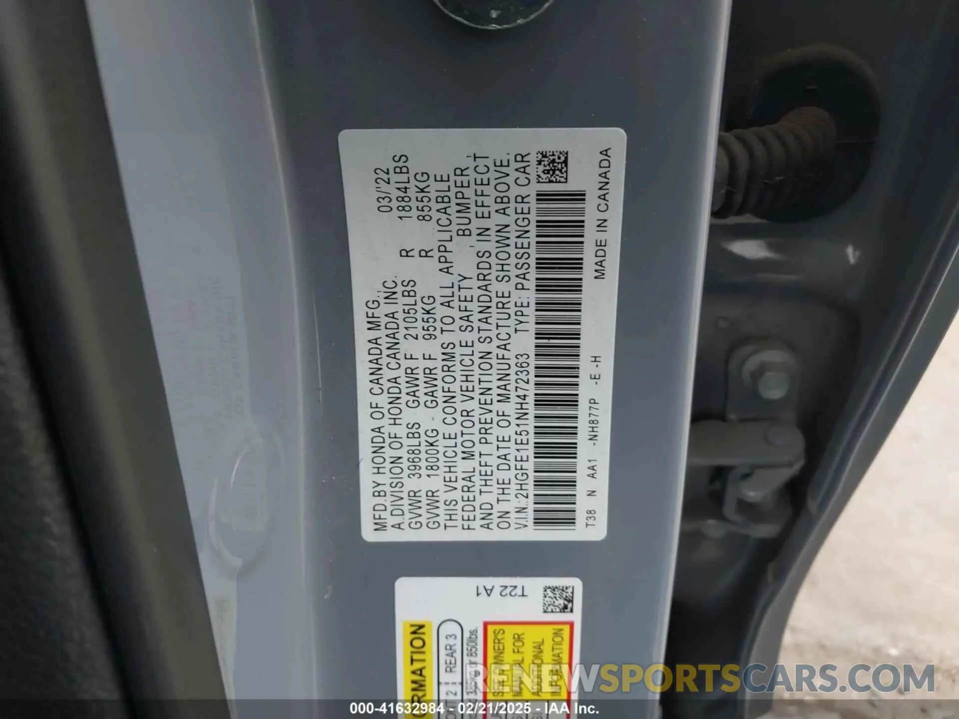 9 fotografías del automóvil dañado 2HGFE1E51NH472363 HONDA CIVIC SI 2022