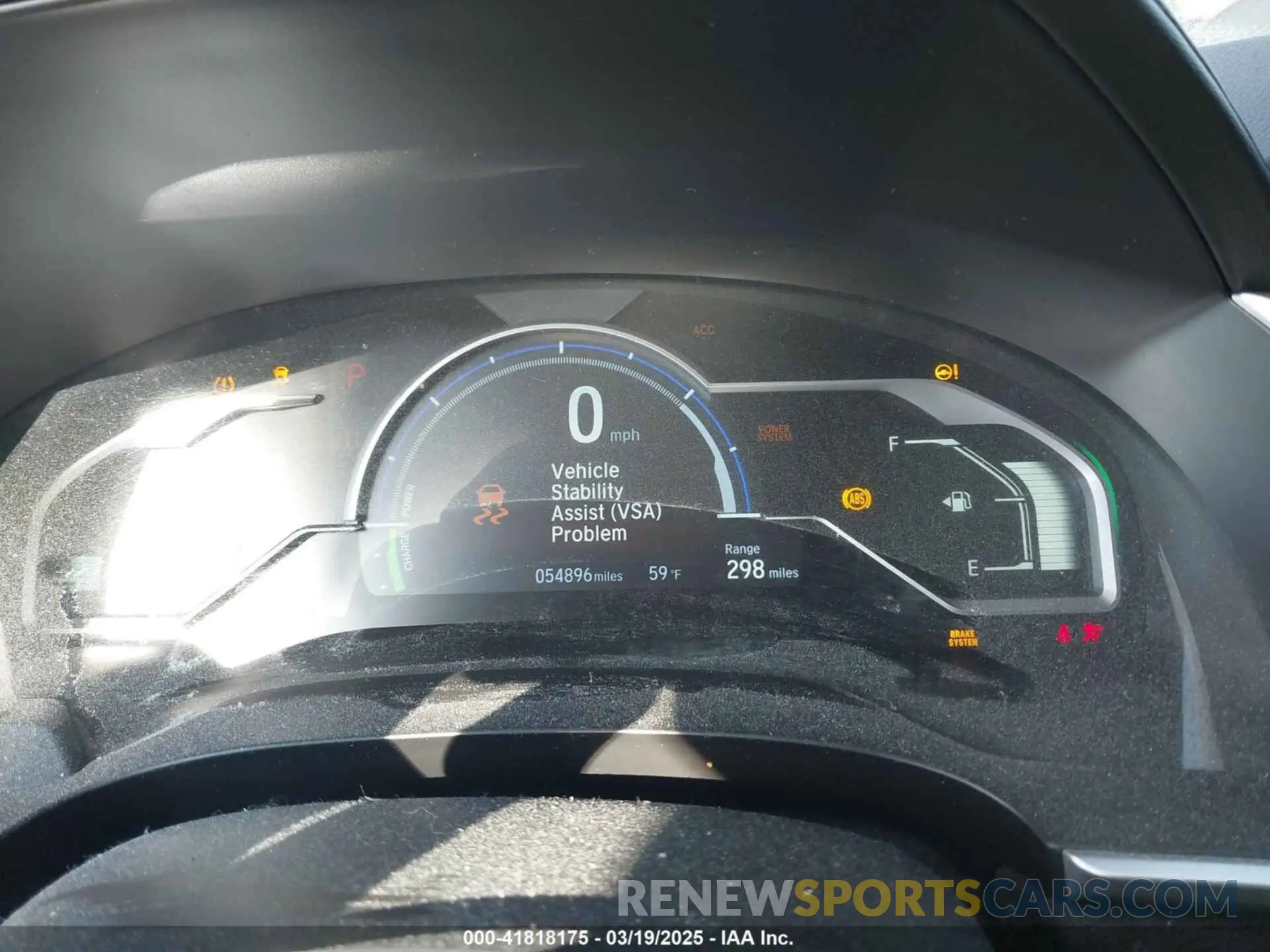 7 fotografías del automóvil dañado JHMZC5F38KC003399 HONDA CLARITY PLUG-IN HYBRID 2019