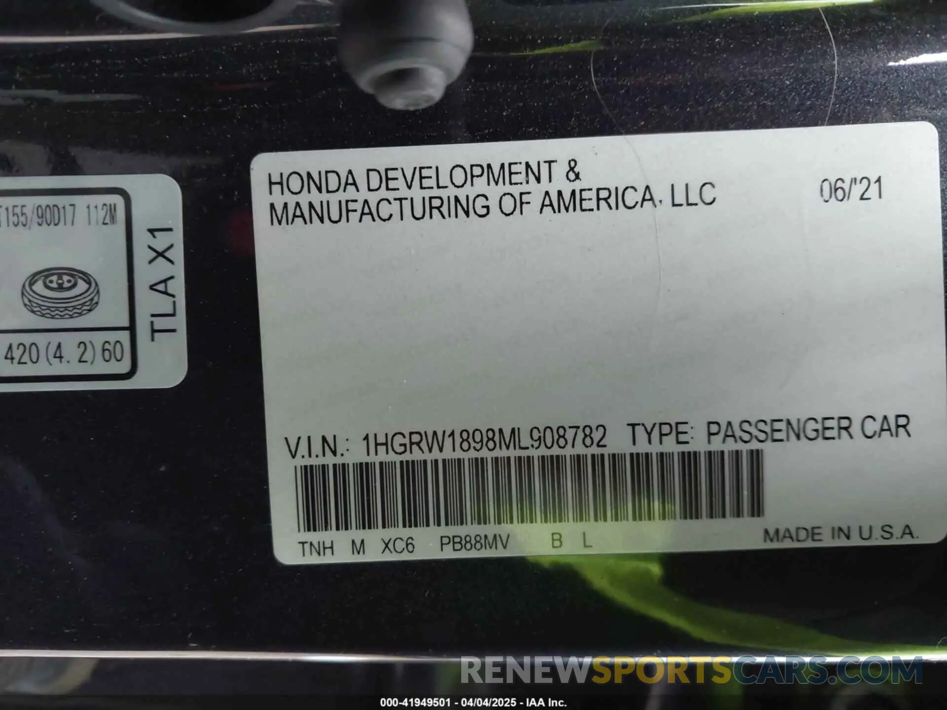 9 fotografías del automóvil dañado 1HGRW1898ML908782 HONDA CR-V 2021