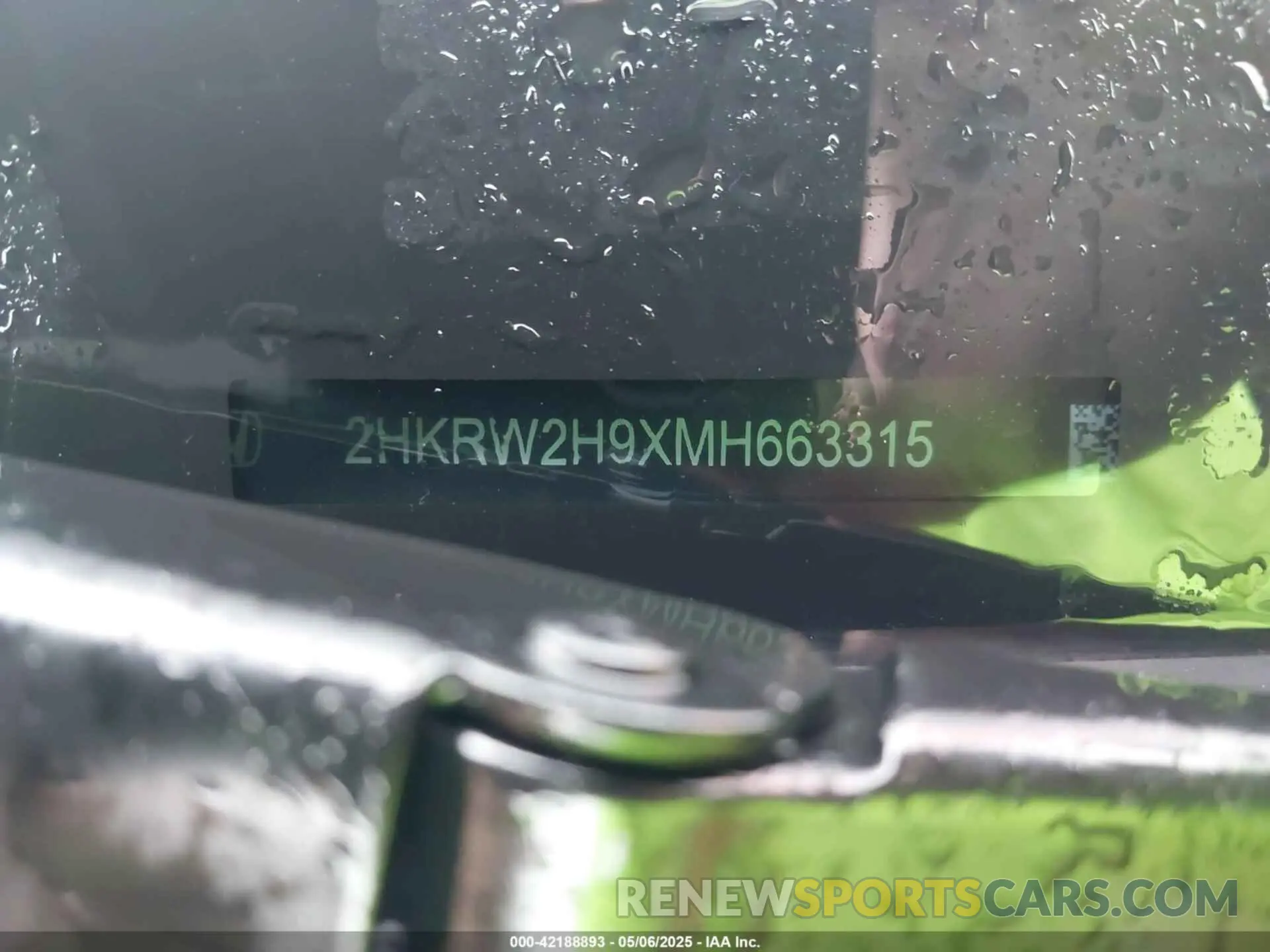 9 fotografías del automóvil dañado 2HKRW2H9XMH663315 HONDA CR-V 2021