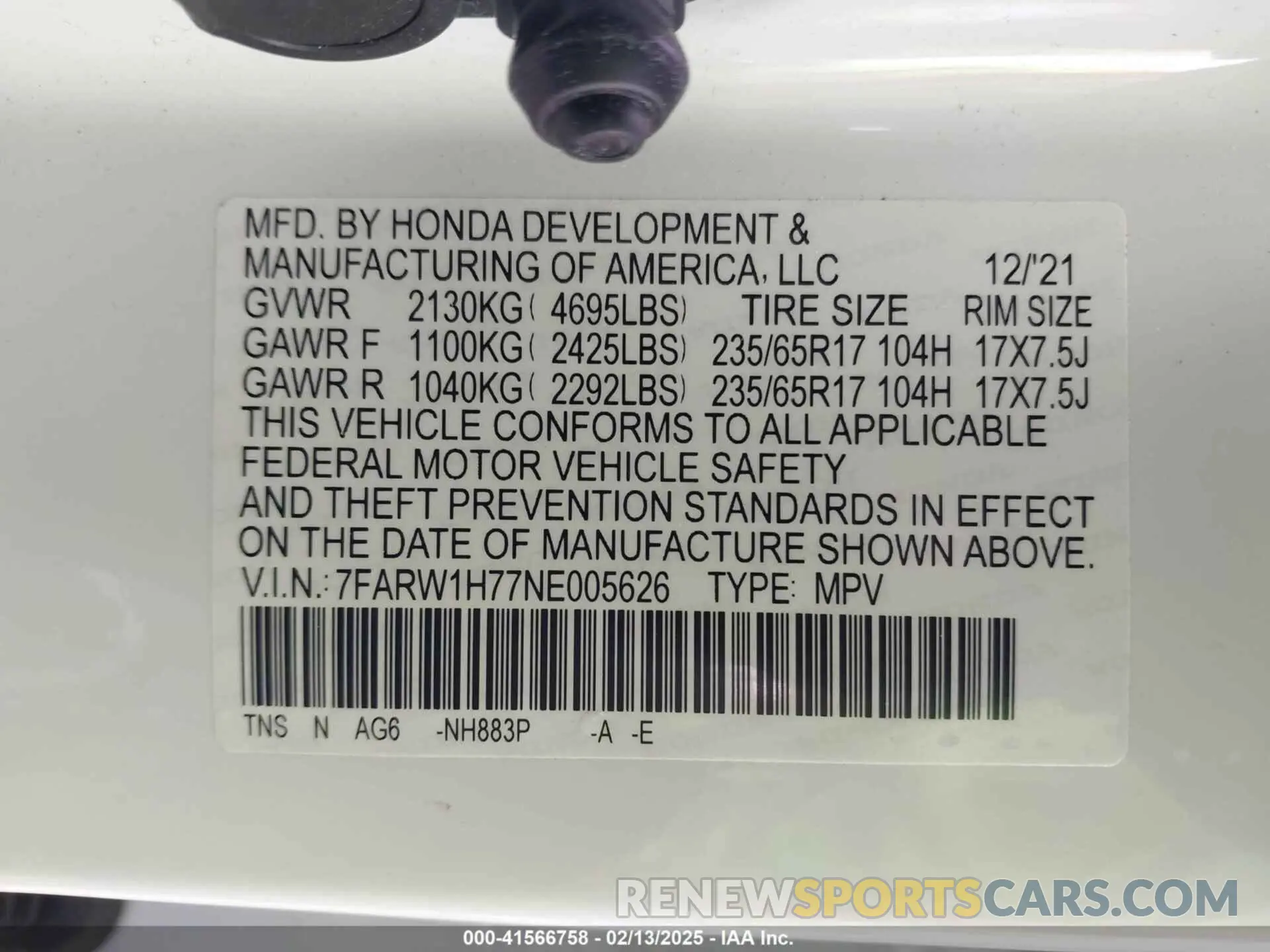 9 fotografías del automóvil dañado 7FARW1H77NE005626 HONDA CR-V 2022