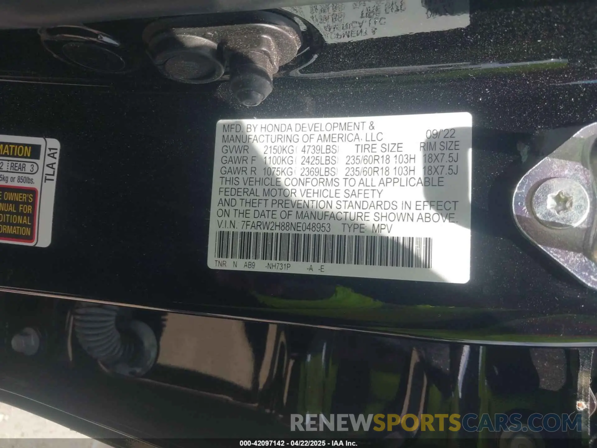 9 fotografías del automóvil dañado 7FARW2H88NE048953 HONDA CR-V 2022