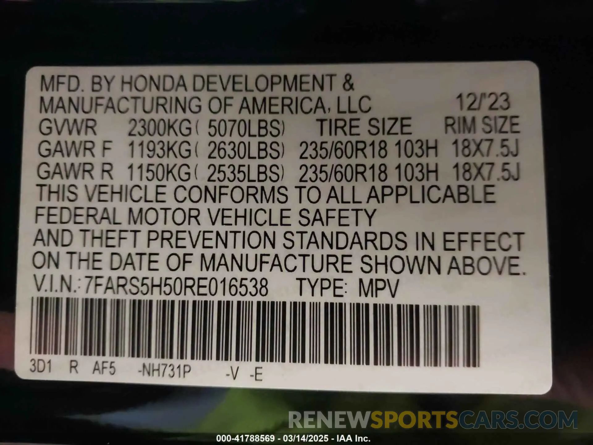9 fotografías del automóvil dañado 7FARS5H50RE016538 HONDA CR-V 2024