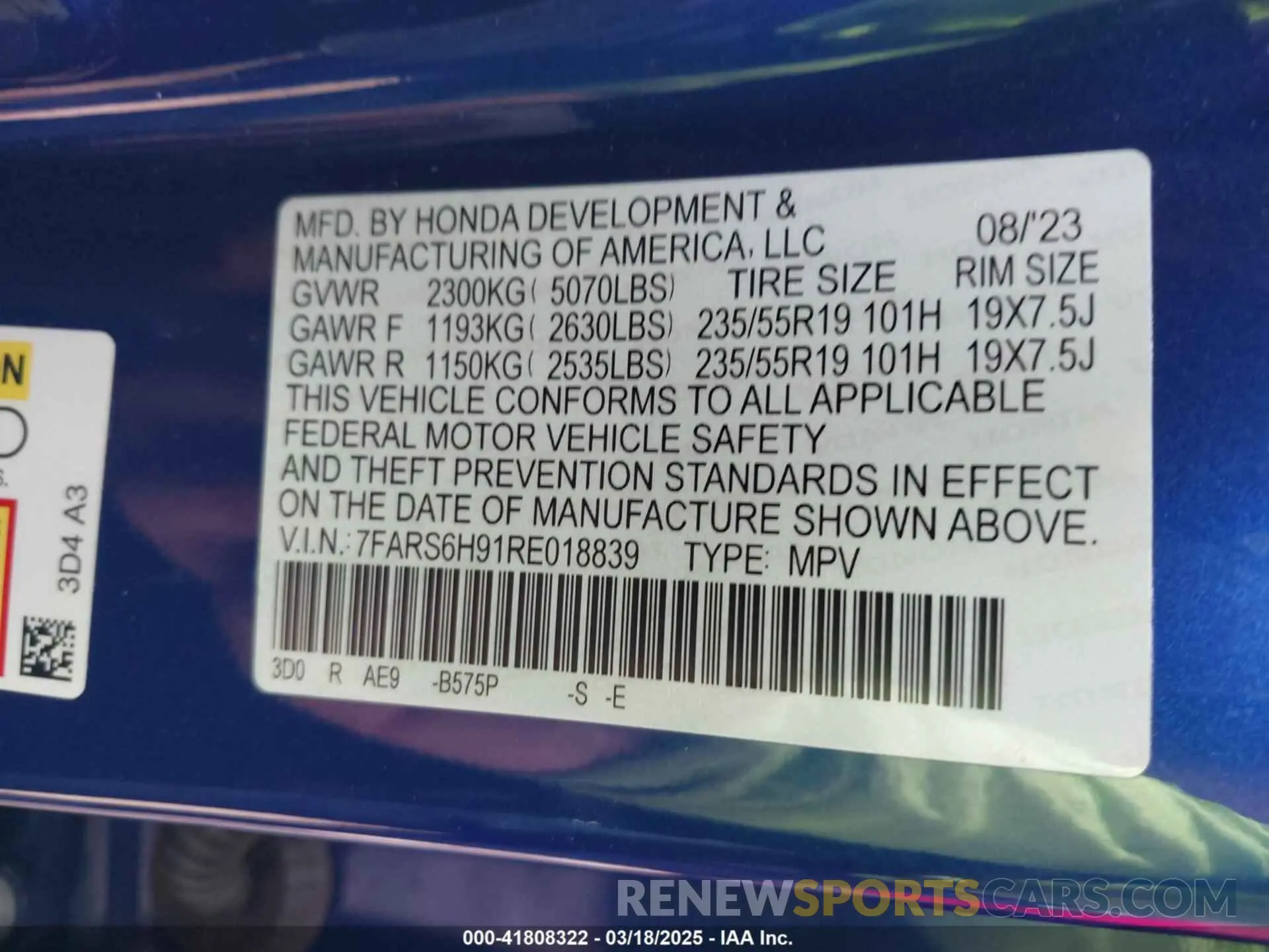 9 fotografías del automóvil dañado 7FARS6H91RE018839 HONDA CR-V 2024