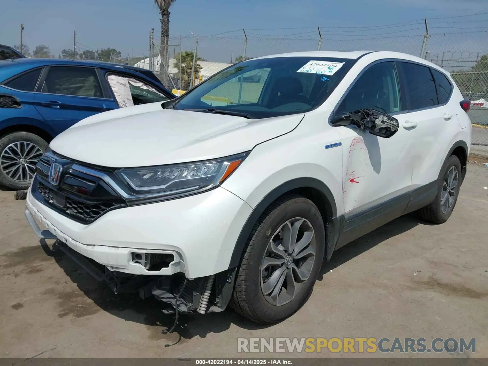 2 fotografías del automóvil dañado 5J6RT6H81NL027736 HONDA CR-V HYBRID 2022