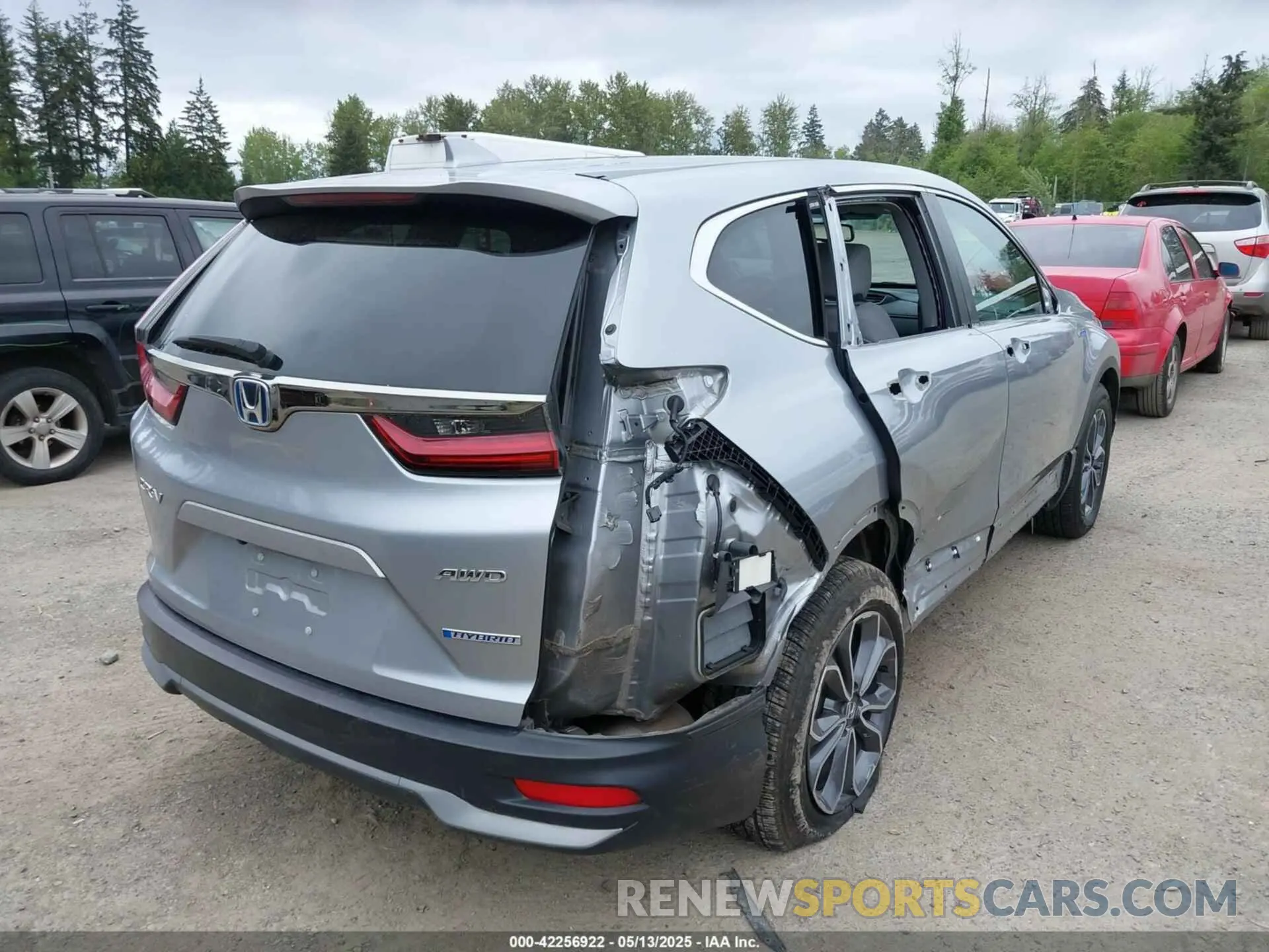 4 fotografías del automóvil dañado 5J6RT6H83NL054887 HONDA CR-V HYBRID 2022