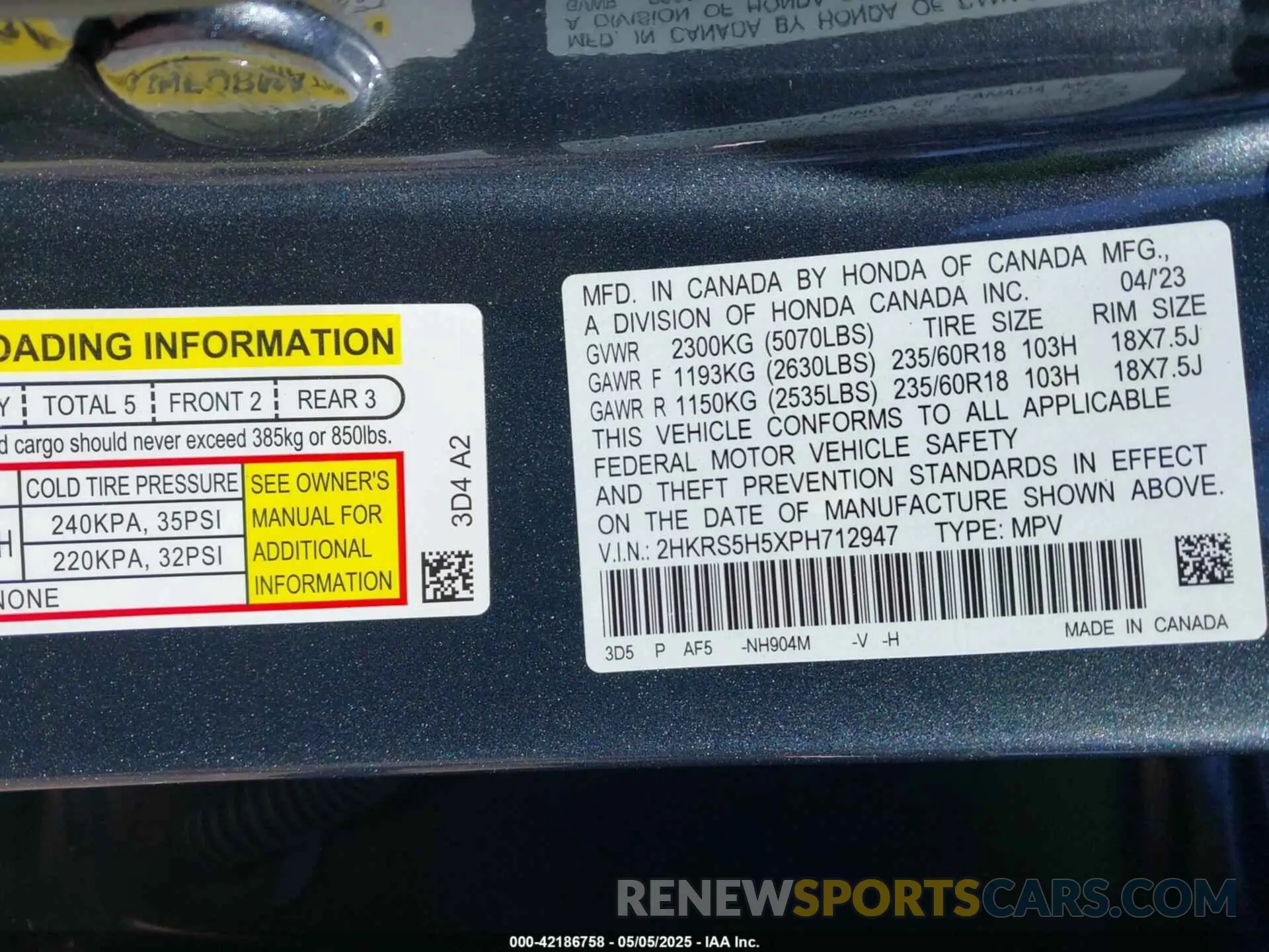 9 fotografías del automóvil dañado 2HKRS5H5XPH712947 HONDA CR-V HYBRID 2023