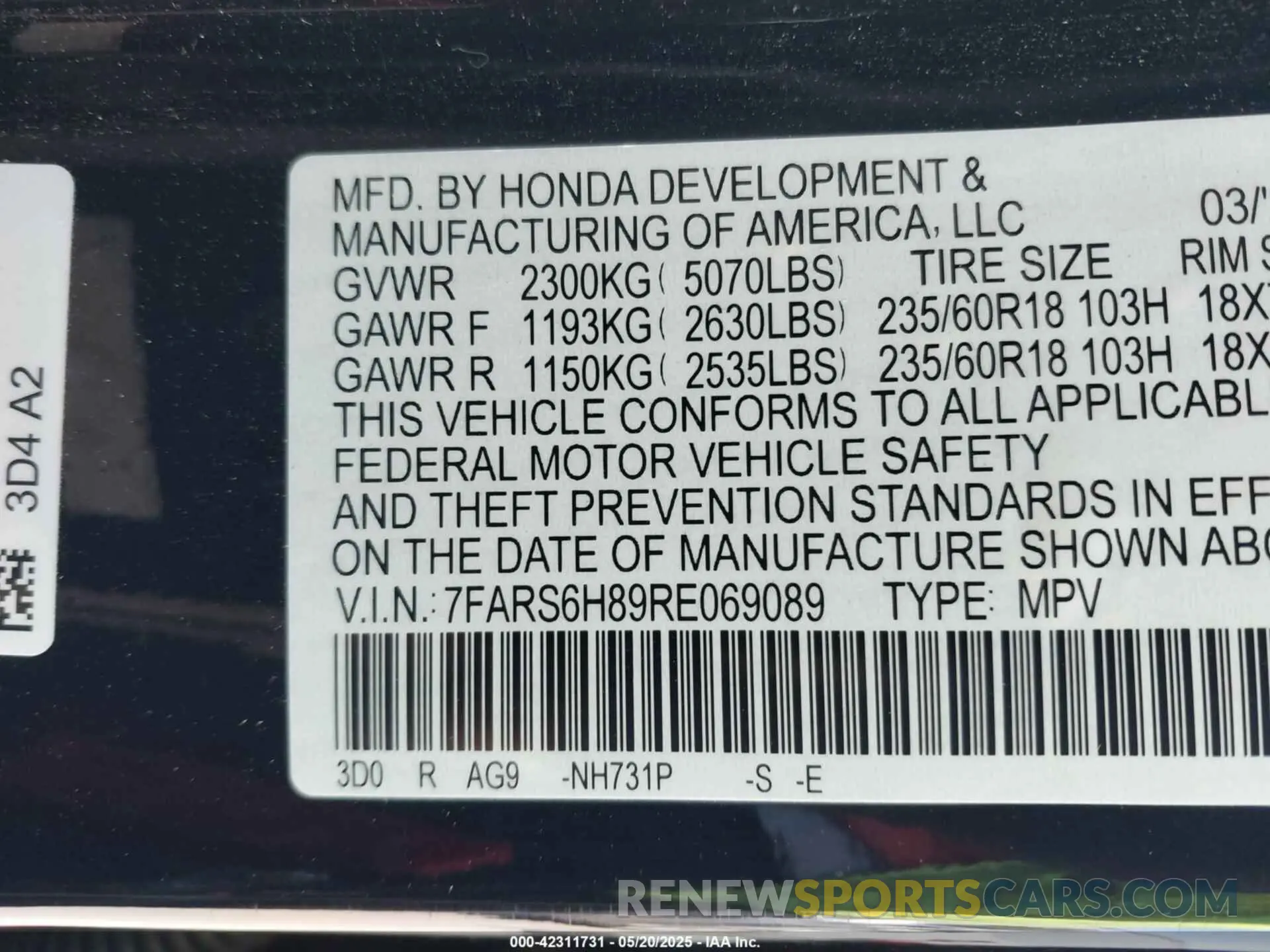 9 fotografías del automóvil dañado 7FARS6H89RE069089 HONDA CR-V HYBRID 2024