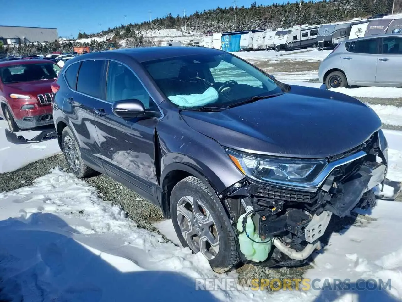 4 fotografías del automóvil dañado 2HKRW2H58KH114822 HONDA CRV 2019