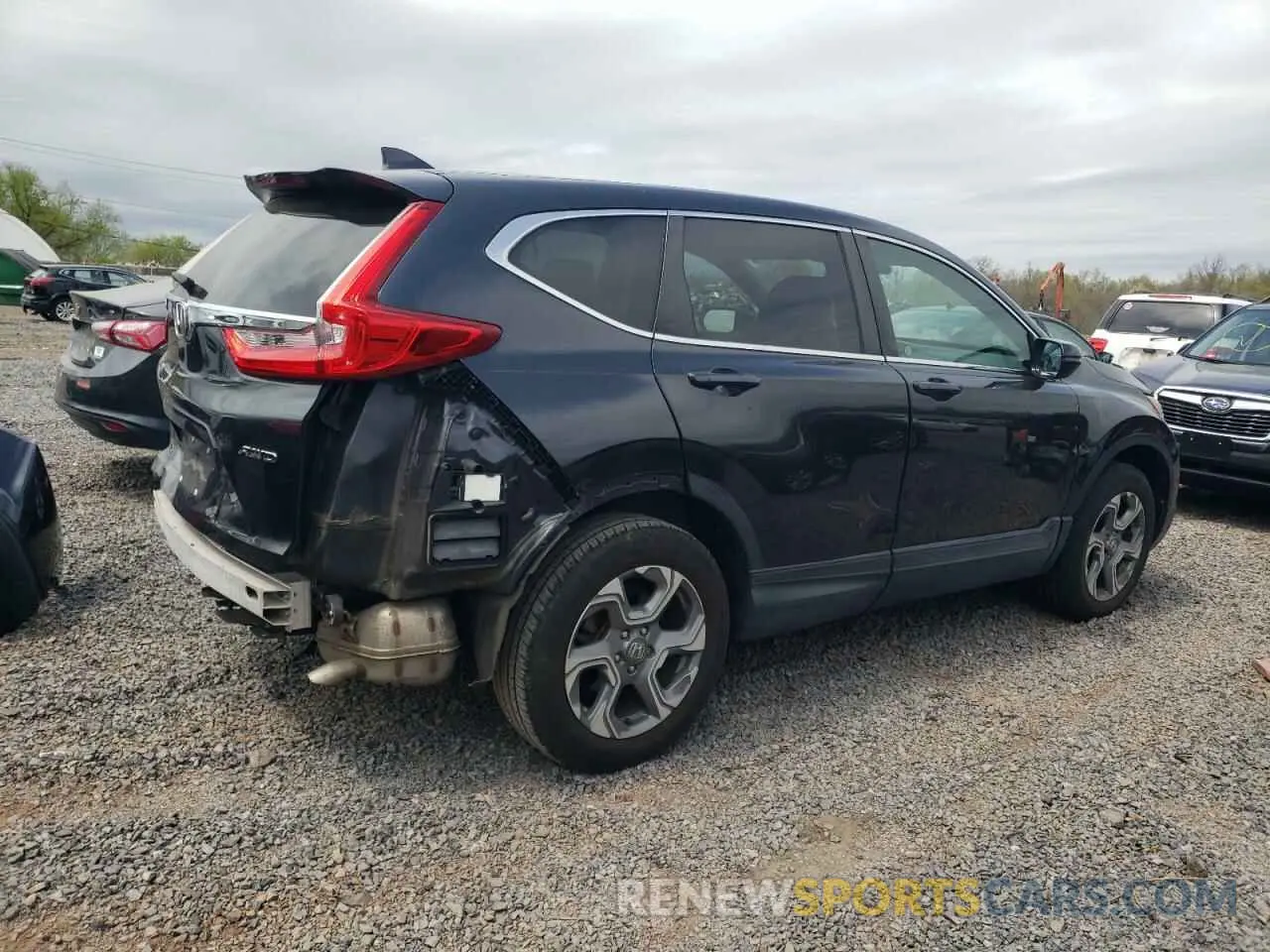 3 fotografías del automóvil dañado 2HKRW2H85KH615497 HONDA CRV 2019