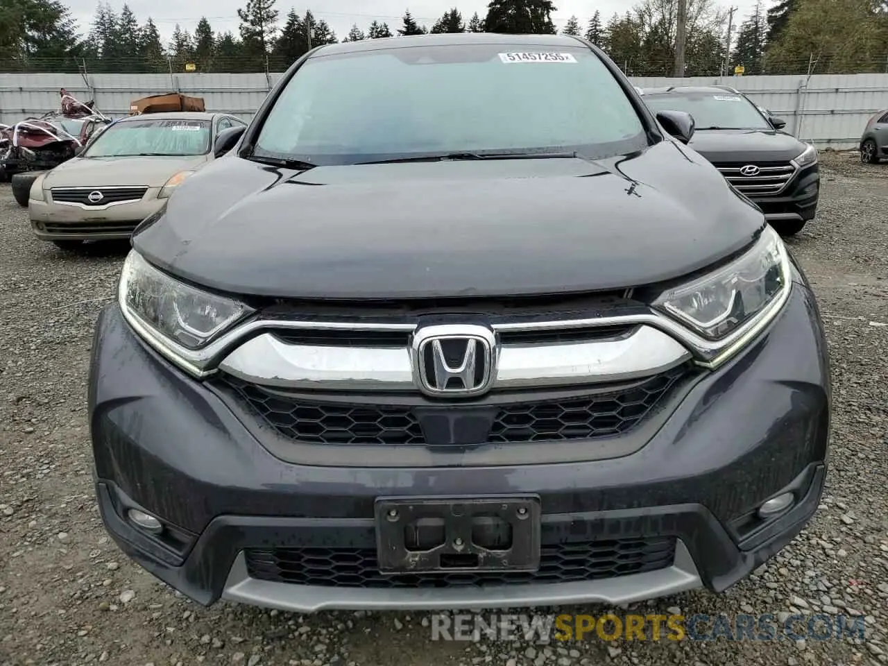 5 fotografías del automóvil dañado 5J6RW2H57KA003390 HONDA CRV 2019