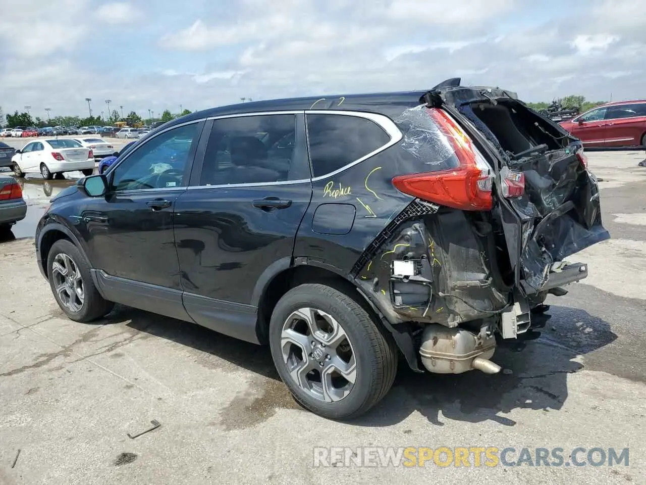 2 fotografías del automóvil dañado 5J6RW2H80KA001099 HONDA CRV 2019