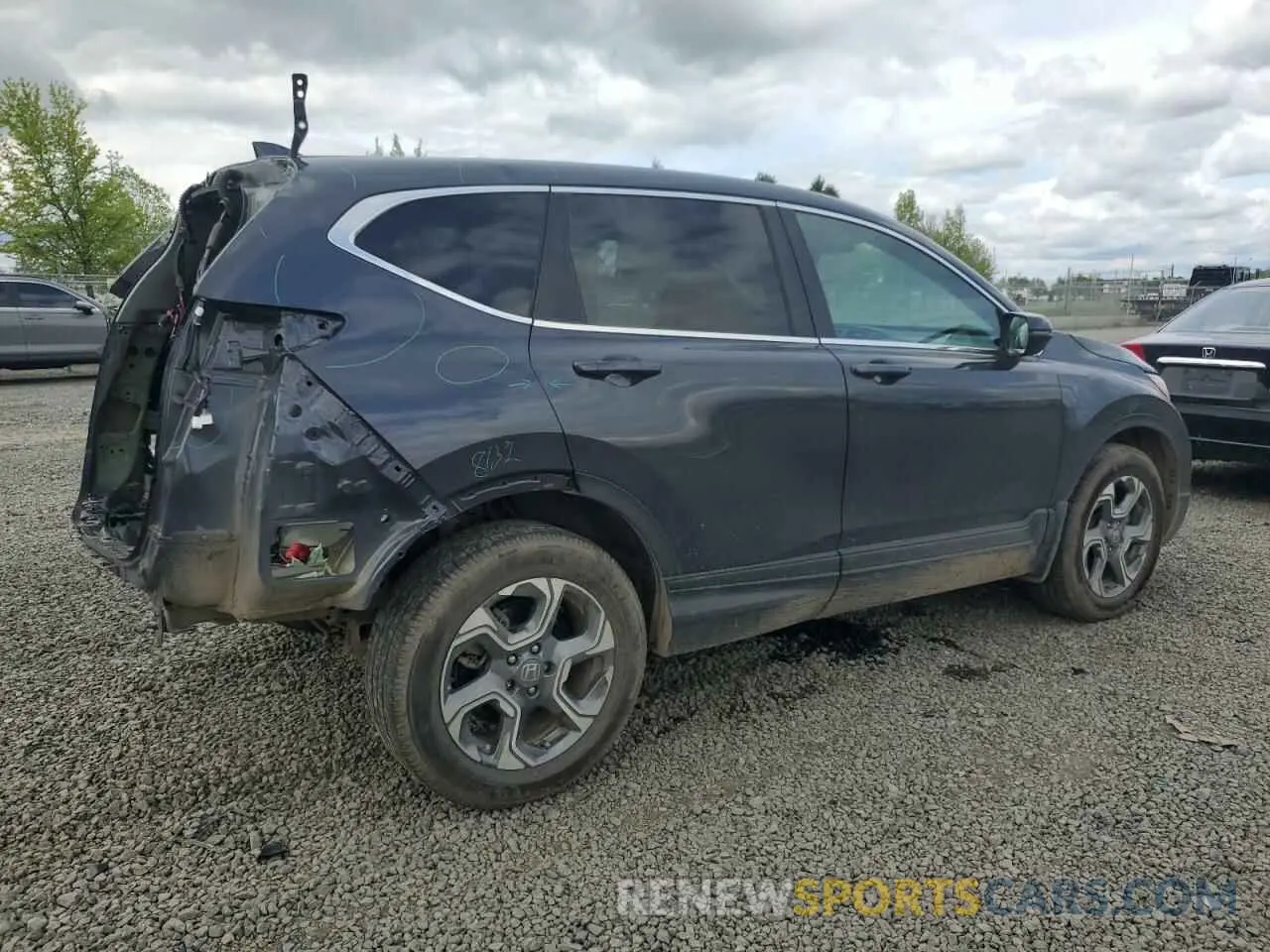 3 fotografías del automóvil dañado 5J6RW2H80KA010837 HONDA CRV 2019