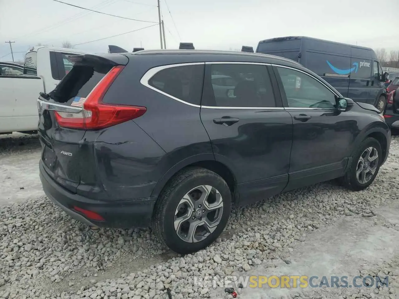 3 fotografías del automóvil dañado 5J6RW2H80KL000166 HONDA CRV 2019