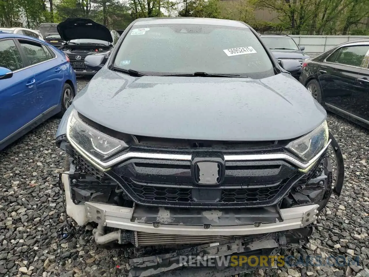 5 fotografías del automóvil dañado 2HKRW1H5XMH423477 HONDA CRV 2021
