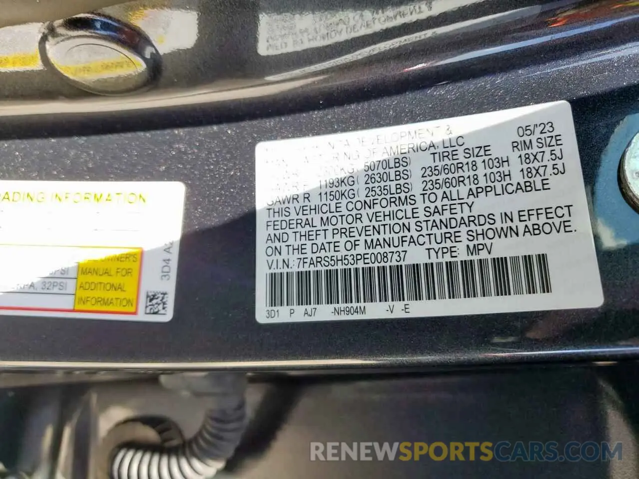 14 fotografías del automóvil dañado 7FARS5H53PE008737 HONDA CRV 2023
