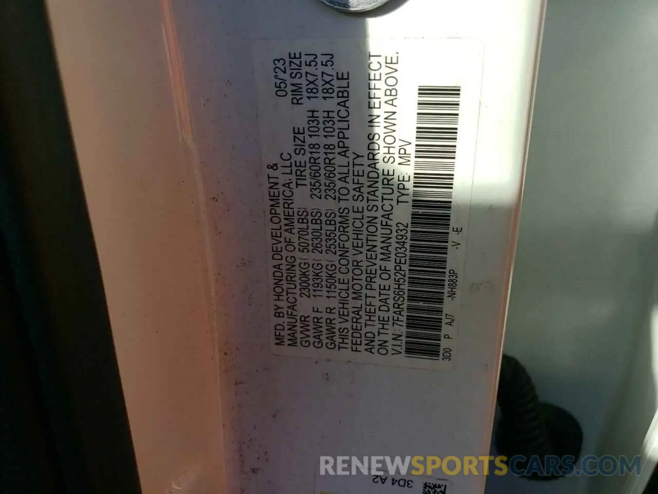 12 fotografías del automóvil dañado 7FARS6H52PE034932 HONDA CRV 2023