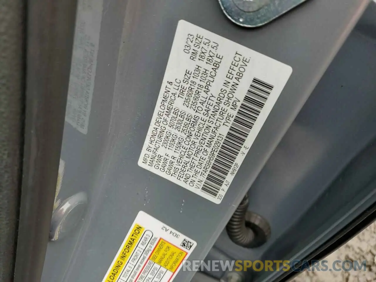 12 fotografías del automóvil dañado 7FARS6H59PE029131 HONDA CRV 2023