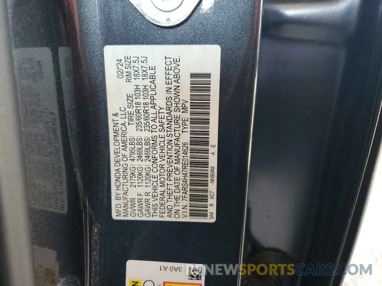 13 fotografías del automóvil dañado 7FARS4H47RE014626 HONDA CRV 2024