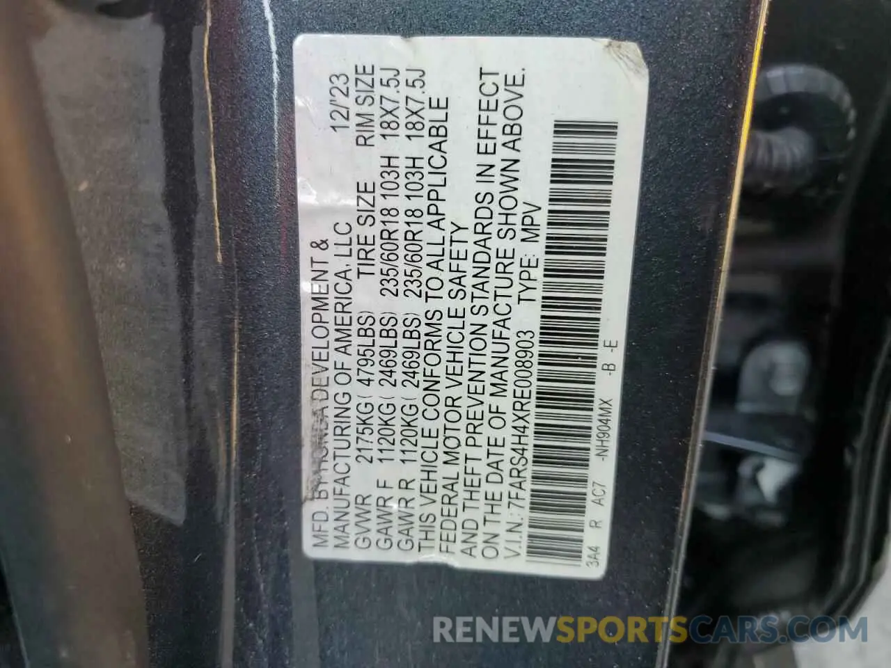 13 fotografías del automóvil dañado 7FARS4H4XRE008903 HONDA CRV 2024