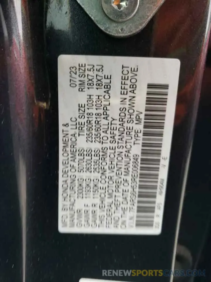 13 fotografías del automóvil dañado 7FARS6H53RE006849 HONDA CRV 2024