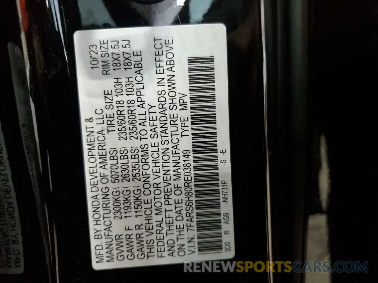 13 fotografías del automóvil dañado 7FARS6H80RE038149 HONDA CRV 2024