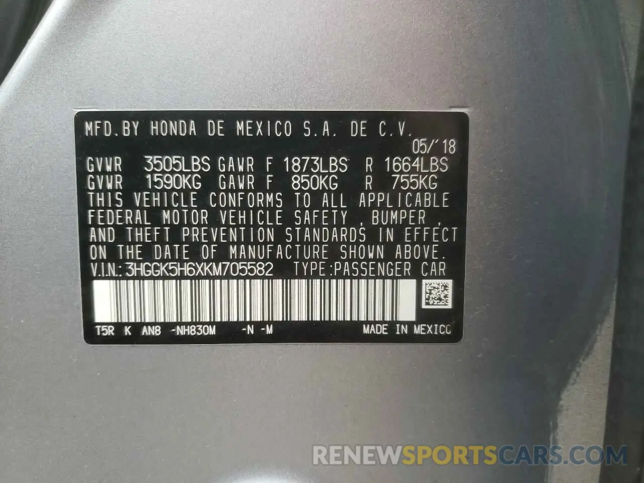 13 fotografías del automóvil dañado 3HGGK5H6XKM705582 HONDA FIT 2019