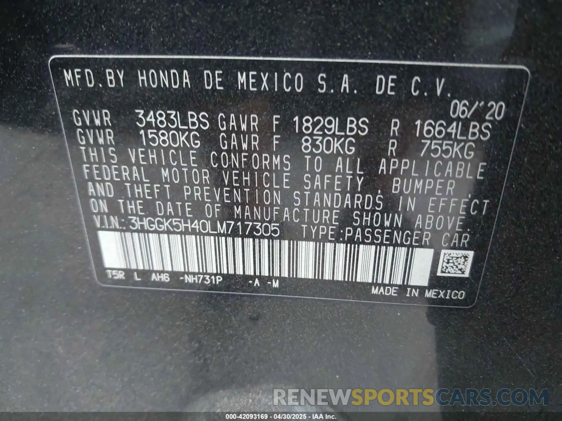 9 fotografías del automóvil dañado 3HGGK5H40LM717305 HONDA FIT 2020