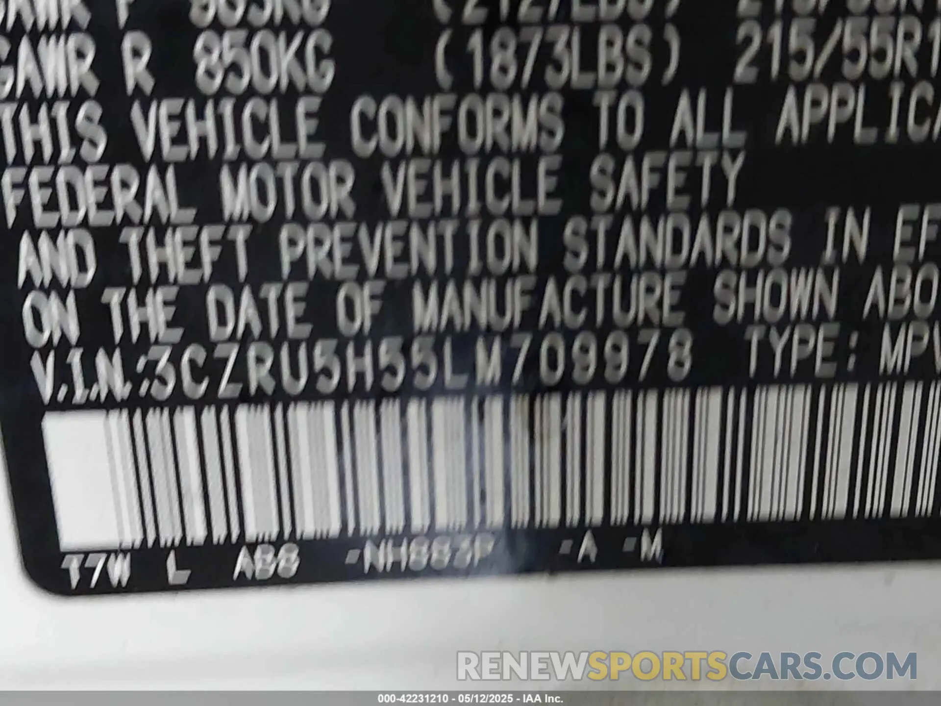 9 fotografías del automóvil dañado 3CZRU5H55LM709978 HONDA HR-V 2020