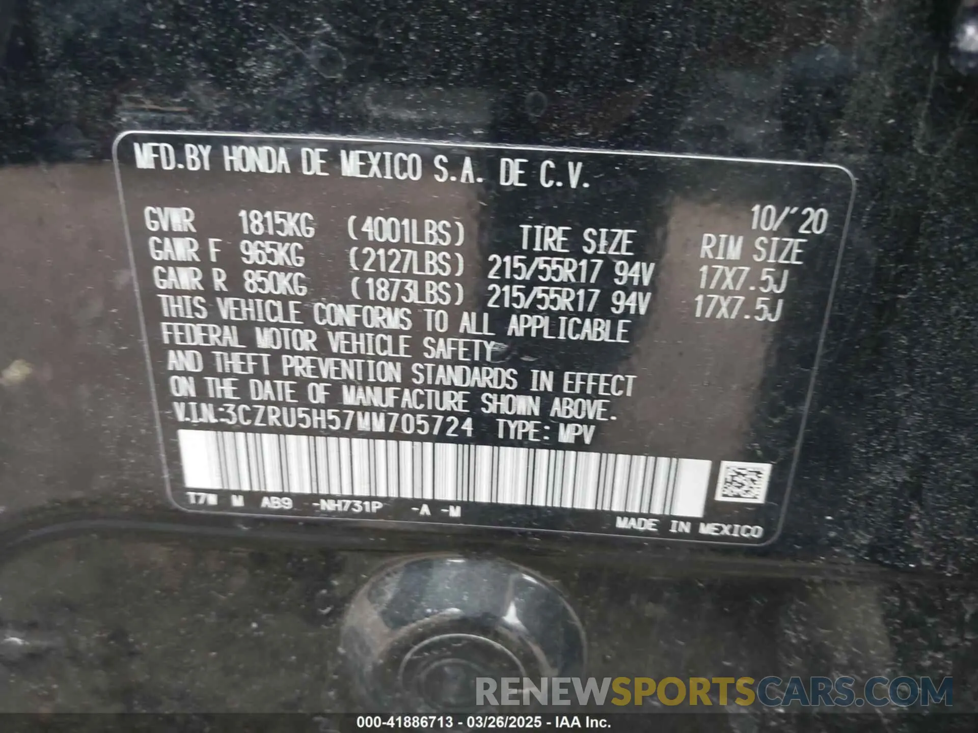 9 fotografías del automóvil dañado 3CZRU5H57MM705724 HONDA HR-V 2021