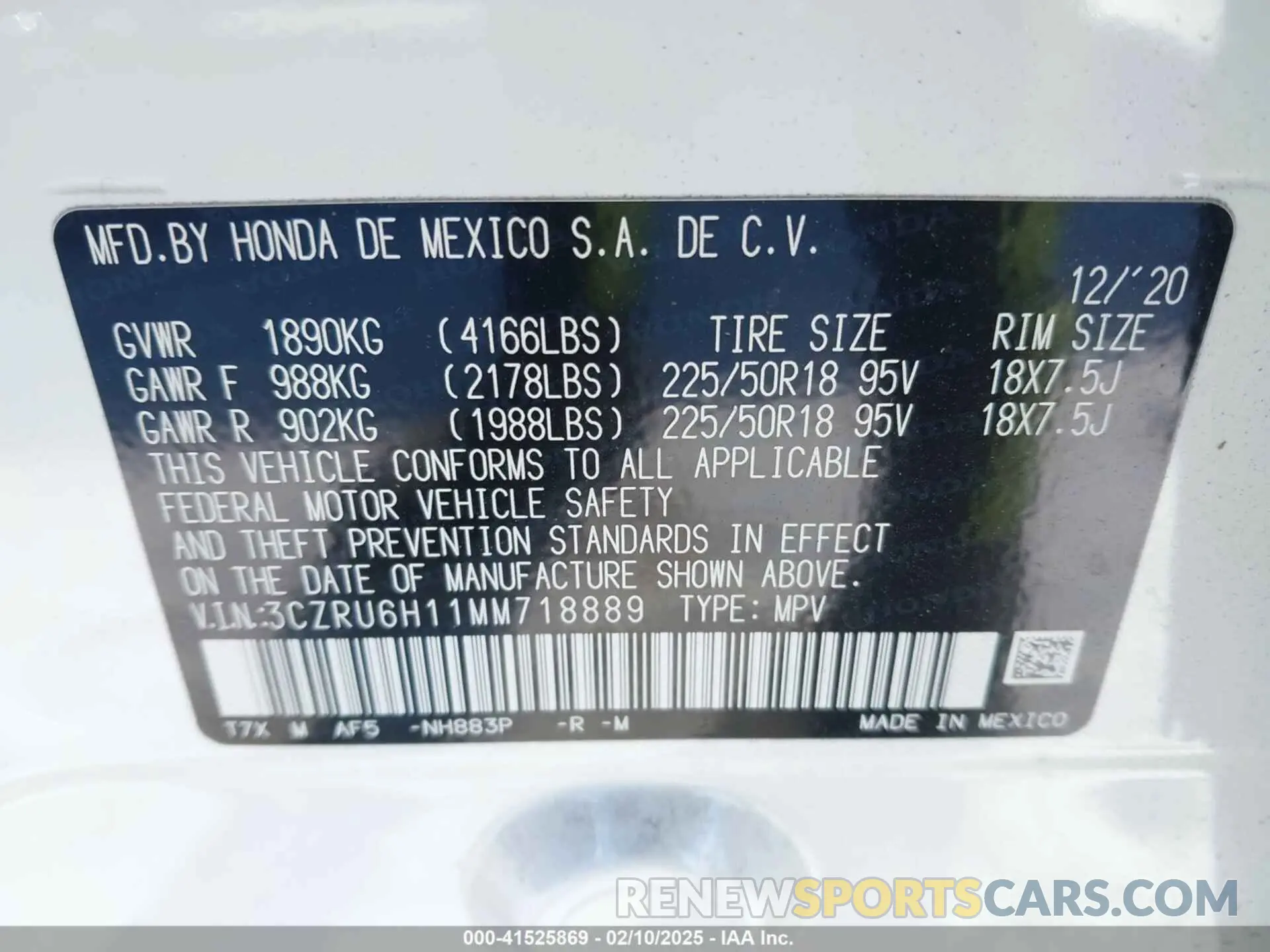 9 fotografías del automóvil dañado 3CZRU6H11MM718889 HONDA HR-V 2021