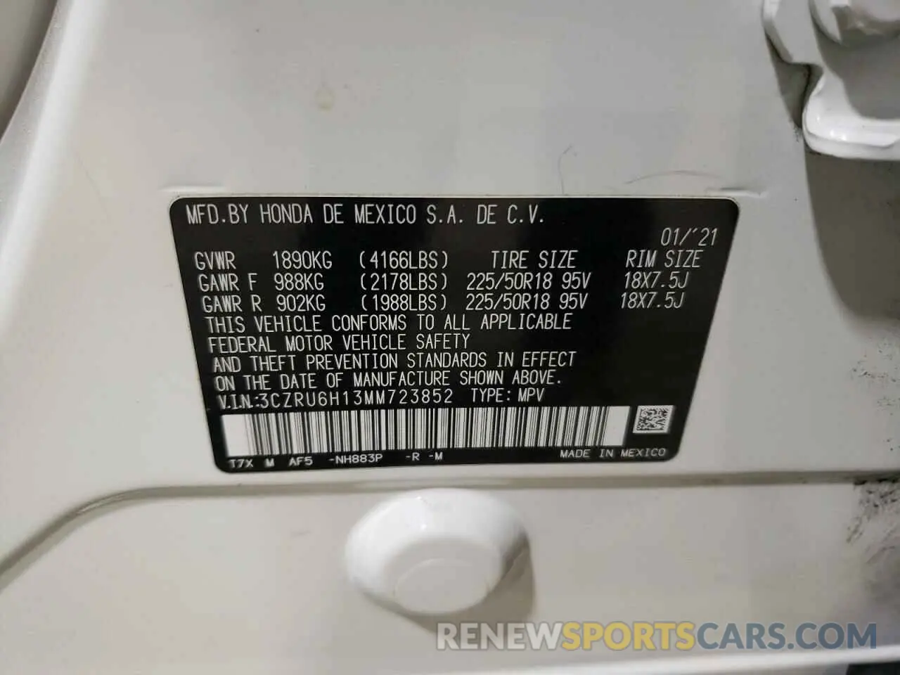 13 fotografías del automóvil dañado 3CZRU6H13MM723852 HONDA HR-V 2021