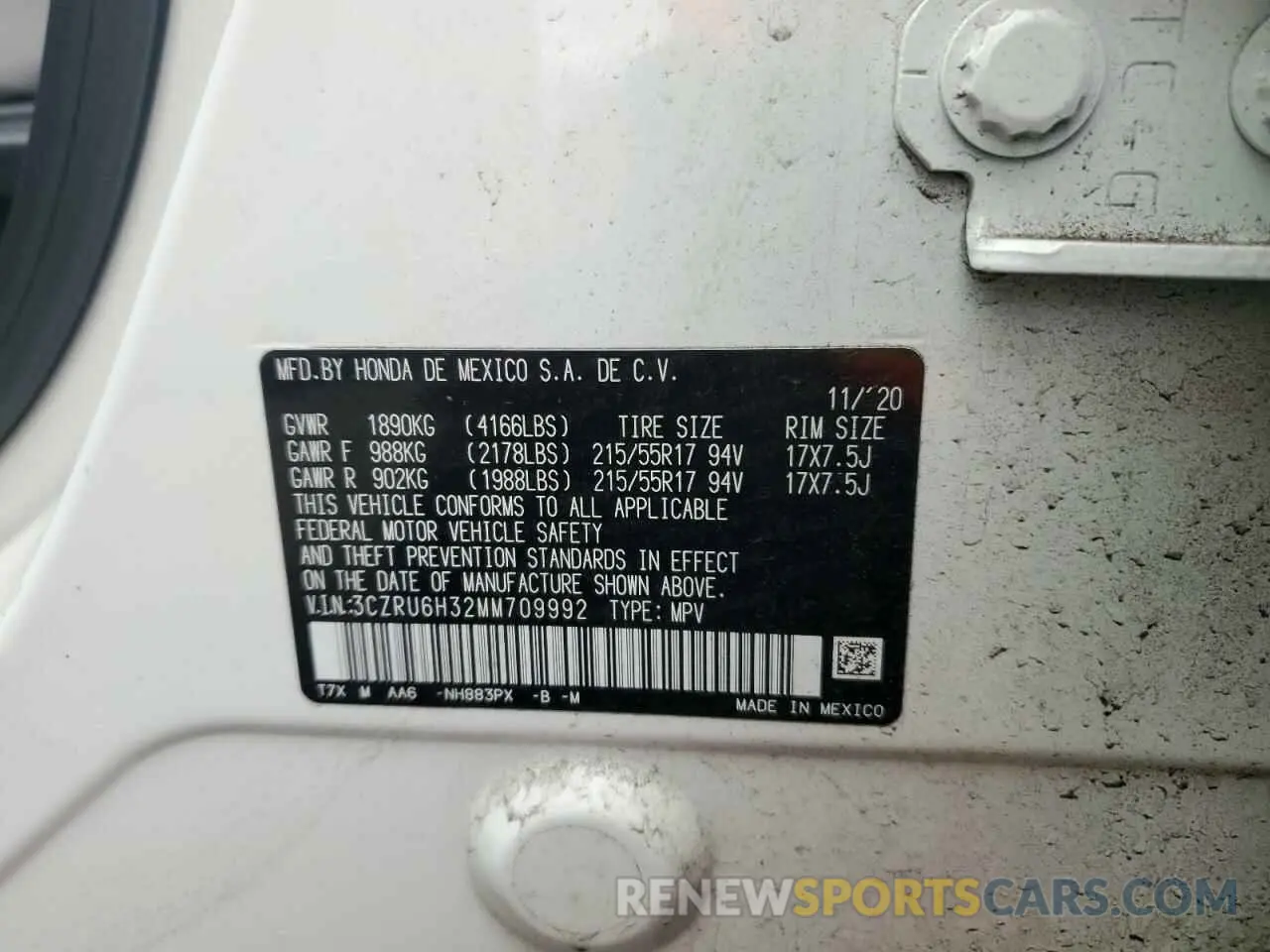 14 fotografías del automóvil dañado 3CZRU6H32MM709992 HONDA HR-V 2021
